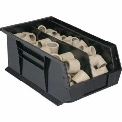 Plastic Stack & Hang Bin, 8-1/4"W x 13-5/8"D x 8"H, Black - Pkg Qty 12 -Containers & Organizers Sales Store 239610BK 12