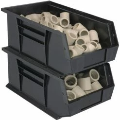 Plastic Stack & Hang Bin, 8-1/4"W x 13-5/8"D x 8"H, Black - Pkg Qty 12 -Containers & Organizers Sales Store 239610BK 15