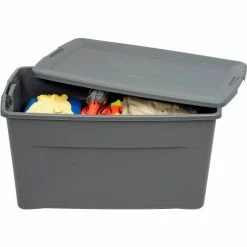 Sterilite 19483V04 Industry Wheeled Storage Tote With Latch 45 Gallon 36-1/2 X 21 X 19-1/2 Flat Gray - Pkg Qty 4 15 Sterilite 19483V04 Industry Wheeled Storage Tote With Latch 45 Gallon 36-1/2 X 21 X 19-1/2 Flat Gray - Pkg Qty 4 -Containers & Organizers Sales Store 239858GY 02