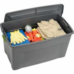 Sterilite 19483V04 Industry Wheeled Storage Tote With Latch 45 Gallon 36-1/2 X 21 X 19-1/2 Flat Gray - Pkg Qty 4 16 Sterilite 19483V04 Industry Wheeled Storage Tote With Latch 45 Gallon 36-1/2 X 21 X 19-1/2 Flat Gray - Pkg Qty 4 -Containers & Organizers Sales Store 239858GY 03
