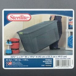 Sterilite 19483V04 Industry Wheeled Storage Tote With Latch 45 Gallon 36-1/2 X 21 X 19-1/2 Flat Gray - Pkg Qty 4 17 Sterilite 19483V04 Industry Wheeled Storage Tote With Latch 45 Gallon 36-1/2 X 21 X 19-1/2 Flat Gray - Pkg Qty 4 -Containers & Organizers Sales Store 239858GY 04