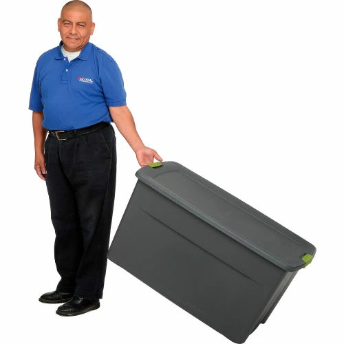 Sterilite 19483V04 Industry Wheeled Storage Tote With Latch 45 Gallon 36-1/2 X 21 X 19-1/2 Flat Gray - Pkg Qty 4 7 Sterilite 19483V04 Industry Wheeled Storage Tote With Latch 45 Gallon 36-1/2 X 21 X 19-1/2 Flat Gray - Pkg Qty 4 - Image 7