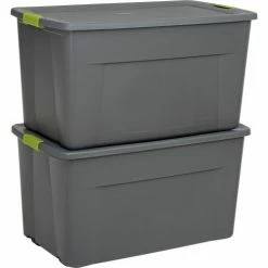 Sterilite 19483V04 Industry Wheeled Storage Tote With Latch 45 Gallon 36-1/2 X 21 X 19-1/2 Flat Gray - Pkg Qty 4 25 Sterilite 19483V04 Industry Wheeled Storage Tote With Latch 45 Gallon 36-1/2 X 21 X 19-1/2 Flat Gray - Pkg Qty 4 -Containers & Organizers Sales Store 239858GY 12