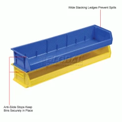 Akro-Mils® AkroBin® Plastic Stack & Hang Bin, 33"W x 8-5/8"D x 5"H, Blue - Pkg Qty 4 -Containers & Organizers Sales Store 239863BL 3wco