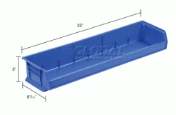 Akro-Mils® AkroBin® Plastic Stack & Hang Bin, 33"W x 8-5/8"D x 5"H, Blue - Pkg Qty 4 -Containers & Organizers Sales Store 239863BL dim