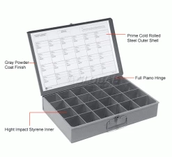 Durham Mfg. Durham Steel Scoop Compartment Box 102-95 - 24 Compartments 18 x 12 x 3 - Pkg Qty 4 -Containers & Organizers Sales Store 240787 1wco