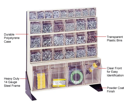 Quantum Storage Systems Quantum Tip Out Bin Floor Stand QFS124-31- Single Sided 24" H Ivory 2 Quantum Storage Systems Quantum Tip Out Bin Floor Stand QFS124-31- Single Sided 24" H Ivory - Image 2