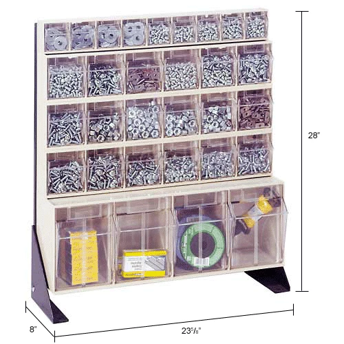 Quantum Storage Systems Quantum Tip Out Bin Floor Stand QFS124-31- Single Sided 24" H Ivory 3 Quantum Storage Systems Quantum Tip Out Bin Floor Stand QFS124-31- Single Sided 24" H Ivory - Image 3