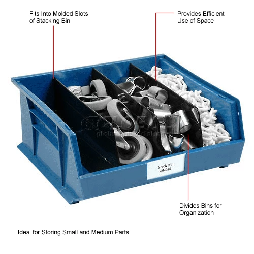 Divider DUS221 for 6"D x 5"H Stacking Bin Pack of 6 4 Divider DUS221 for 6"D x 5"H Stacking Bin Pack of 6 - Image 4