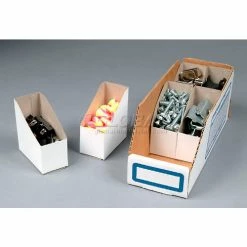 Global Industrial™ Foldable Corrugated Shelf Bin 2"W x 18"D x 4-1/2"H, White - Pkg Qty 100 -Containers & Organizers Sales Store 250501 03