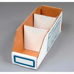 Global Industrial™ Foldable Corrugated Shelf Bin 2"W x 18"D x 4-1/2"H, White - Pkg Qty 100 -Containers & Organizers Sales Store 250524