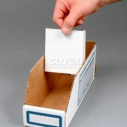 Global Industrial™ Foldable Corrugated Shelf Bin 2"W x 18"D x 4-1/2"H, White - Pkg Qty 100 -Containers & Organizers Sales Store 250524 04