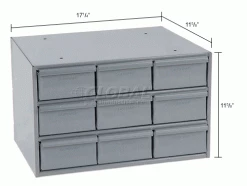 Durham Mfg. Durham Steel Storage Parts Drawer Cabinet 004-95 - 9 Drawers -Containers & Organizers Sales Store 252034 dim