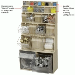 Quantum Storage Systems Quantum Tip Out Storage Bin QTB309 - 9 Compartments Ivory -Containers & Organizers Sales Store 252187BG 3wco