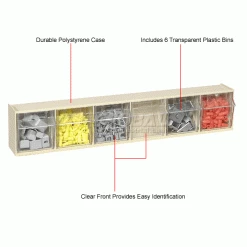 Quantum Storage Systems Quantum Tip Out Storage Bin QTB306 - 6 Compartments Ivory -Containers & Organizers Sales Store 252188BG 1wco