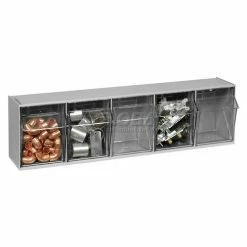 Quantum Storage Systems Quantum Tip Out Storage Bin QTB305 - 5 Compartments Gray