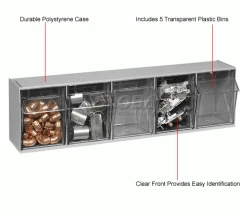 Quantum Storage Systems Quantum Tip Out Storage Bin QTB305 - 5 Compartments Gray -Containers & Organizers Sales Store 252189GY 1wco