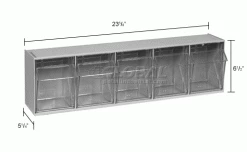 Quantum Storage Systems Quantum Tip Out Storage Bin QTB305 - 5 Compartments Gray -Containers & Organizers Sales Store 252189GY dim