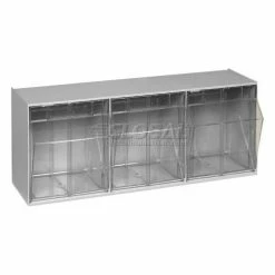 Quantum Storage Systems Quantum Tip Out Storage Bin QTB303 - 3 Compartments Gray -Containers & Organizers Sales Store 252191GY 02
