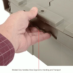 Global Industrial™ Plastic Attached Lid Shipping & Storage Container 21-7/8x15-1/4x9-11/16 GRY -Containers & Organizers Sales Store 257808IN 4wco