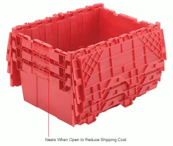 Global Industrial Plastic Attached Lid Shipping & Storage Container 21-7/8x15-1/4x9-11/16 Red 36 Global Industrial Plastic Attached Lid Shipping & Storage Container 21-7/8x15-1/4x9-11/16 Red -Containers & Organizers Sales Store 257808RDIN 4wco