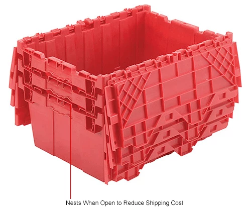 Global Industrial Plastic Attached Lid Shipping & Storage Container 21-7/8x15-1/4x9-11/16 Red 17 Global Industrial Plastic Attached Lid Shipping & Storage Container 21-7/8x15-1/4x9-11/16 Red - Image 17