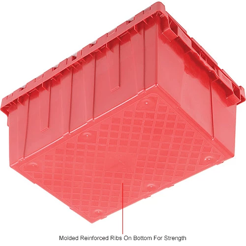 Global Industrial Plastic Attached Lid Shipping & Storage Container 21-7/8x15-1/4x9-11/16 Red 18 Global Industrial Plastic Attached Lid Shipping & Storage Container 21-7/8x15-1/4x9-11/16 Red - Image 18