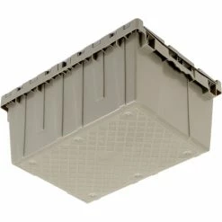 Global Industrial™ Plastic Attached Lid Shipping & Storage Container 21-7/8x15-1/4x9-11/16 GRY -Containers & Organizers Sales Store 257808 07