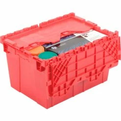 Global Industrial Plastic Shipping/Storage Tote w/ Attached Lid, 21-7/8"x15-1/4"x12-7/8", Red 23 Global Industrial Plastic Shipping/Storage Tote w/ Attached Lid, 21-7/8"x15-1/4"x12-7/8", Red -Containers & Organizers Sales Store 257809RD 03