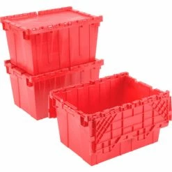 Global Industrial Plastic Shipping/Storage Tote w/ Attached Lid, 21-7/8"x15-1/4"x12-7/8", Red 24 Global Industrial Plastic Shipping/Storage Tote w/ Attached Lid, 21-7/8"x15-1/4"x12-7/8", Red -Containers & Organizers Sales Store 257809RD 04