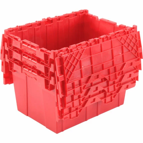 Global Industrial Plastic Shipping/Storage Tote w/ Attached Lid, 21-7/8"x15-1/4"x12-7/8", Red 6 Global Industrial Plastic Shipping/Storage Tote w/ Attached Lid, 21-7/8"x15-1/4"x12-7/8", Red - Image 6