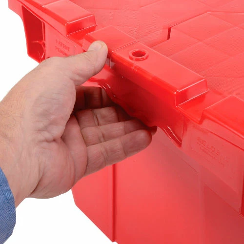 Global Industrial Plastic Shipping/Storage Tote w/ Attached Lid, 21-7/8"x15-1/4"x12-7/8", Red 13 Global Industrial Plastic Shipping/Storage Tote w/ Attached Lid, 21-7/8"x15-1/4"x12-7/8", Red - Image 13