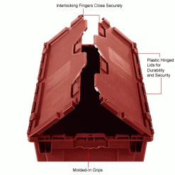Global Industrial Plastic Shipping/Storage Tote w/ Attached Lid, 21-7/8"x15-1/4"x12-7/8", Red 34 Global Industrial Plastic Shipping/Storage Tote w/ Attached Lid, 21-7/8"x15-1/4"x12-7/8", Red -Containers & Organizers Sales Store 257809RD 2wco
