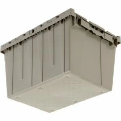 Global Industrial™ Plastic Shipping/Storage Tote w/ Attached Lid, 21-7/8"x15-1/4"x12-7/8", Gray -Containers & Organizers Sales Store 257809 07