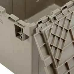 Global Industrial™ Plastic Shipping/Storage Tote w/ Attached Lid, 21-7/8"x15-1/4"x12-7/8", Gray -Containers & Organizers Sales Store 257809 09