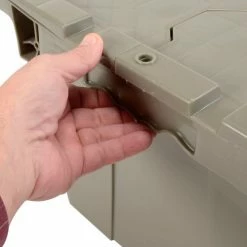 Attached Lid Shipping Container 27-3/16 x 16-5/8 x 12-1/2 Gray with Dolly Combo 33 Attached Lid Shipping Container 27-3/16 x 16-5/8 x 12-1/2 Gray with Dolly Combo -Containers & Organizers Sales Store 257809 12 1