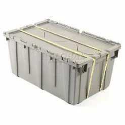 Attached Lid Shipping Container 27-3/16 x 16-5/8 x 12-1/2 Gray with Dolly Combo 34 Attached Lid Shipping Container 27-3/16 x 16-5/8 x 12-1/2 Gray with Dolly Combo -Containers & Organizers Sales Store 257809 13