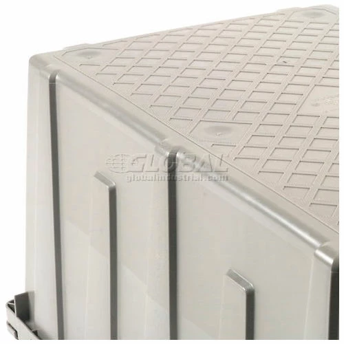 Attached Lid Shipping Container 27-3/16 x 16-5/8 x 12-1/2 Gray with Dolly Combo 10 Attached Lid Shipping Container 27-3/16 x 16-5/8 x 12-1/2 Gray with Dolly Combo - Image 10