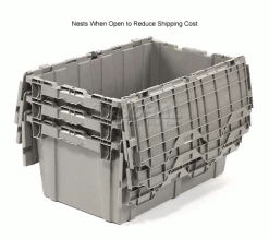 Attached Lid Shipping Container 27-3/16 x 16-5/8 x 12-1/2 Gray with Dolly Combo 51 Attached Lid Shipping Container 27-3/16 x 16-5/8 x 12-1/2 Gray with Dolly Combo -Containers & Organizers Sales Store 257809 4wco