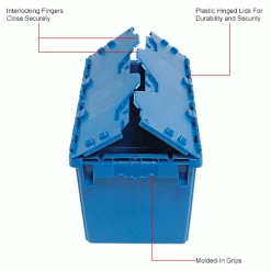 Global Industrial Plastic Attached Lid Shipping & Storage Container DC2213-12 22-3/8x13x13 BL 28 Global Industrial Plastic Attached Lid Shipping & Storage Container DC2213-12 22-3/8x13x13 BL -Containers & Organizers Sales Store 257810BLIN 2wco