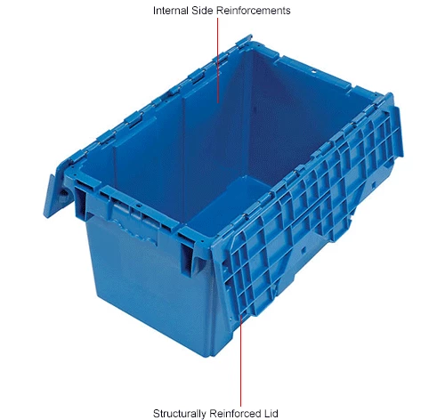 Global Industrial Plastic Attached Lid Shipping & Storage Container DC2213-12 22-3/8x13x13 BL 13 Global Industrial Plastic Attached Lid Shipping & Storage Container DC2213-12 22-3/8x13x13 BL - Image 13