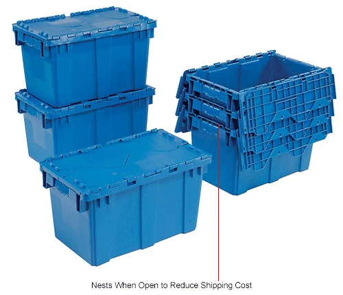 Global Industrial Plastic Attached Lid Shipping & Storage Container DC2213-12 22-3/8x13x13 BL 14 Global Industrial Plastic Attached Lid Shipping & Storage Container DC2213-12 22-3/8x13x13 BL - Image 14
