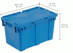 Global Industrial Plastic Attached Lid Shipping & Storage Container DC2213-12 22-3/8x13x13 BL 32 Global Industrial Plastic Attached Lid Shipping & Storage Container DC2213-12 22-3/8x13x13 BL -Containers & Organizers Sales Store 257810BLIN dim