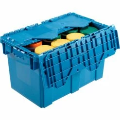 Global Industrial Plastic Attached Lid Shipping & Storage Container DC2213-12 22-3/8x13x13 BL 19 Global Industrial Plastic Attached Lid Shipping & Storage Container DC2213-12 22-3/8x13x13 BL -Containers & Organizers Sales Store 257810BL 02