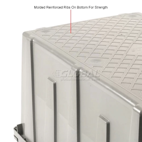 Global Industrial Plastic Attached Lid Shipping & Storage Container DC2213-12 22-3/8x13x13 GY 15 Global Industrial Plastic Attached Lid Shipping & Storage Container DC2213-12 22-3/8x13x13 GY - Image 15