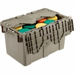 Global Industrial Plastic Attached Lid Shipping & Storage Container DC2213-12 22-3/8x13x13 GY 19 Global Industrial Plastic Attached Lid Shipping & Storage Container DC2213-12 22-3/8x13x13 GY -Containers & Organizers Sales Store 257810 03