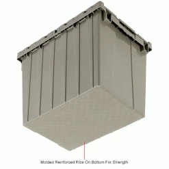 Global Industrial™ Plastic Attached Lid Shipping & Storage Container 21-7/8x15-1/4x17-1/4 Gray -Containers & Organizers Sales Store 257811IN 5wco