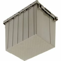 Global Industrial™ Plastic Attached Lid Shipping & Storage Container 21-7/8x15-1/4x17-1/4 Gray -Containers & Organizers Sales Store 257811 07