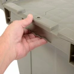 Global Industrial™ Plastic Attached Lid Shipping & Storage Container 21-7/8x15-1/4x17-1/4 Gray -Containers & Organizers Sales Store 257811 12