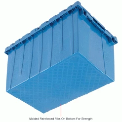 Global Industrial™ Plastic Attached Lid Shipping & Storage Container 25-1/4x16-1/4x13-3/4 Blue -Containers & Organizers Sales Store 257812BLIN 5wco